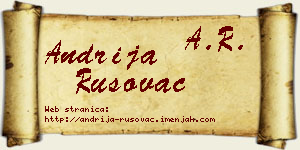 Andrija Rusovac vizit kartica